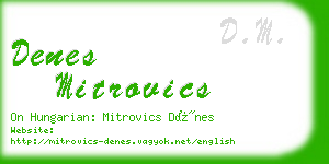 denes mitrovics business card